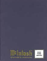 McIntosh MC-500 - Owners manual 